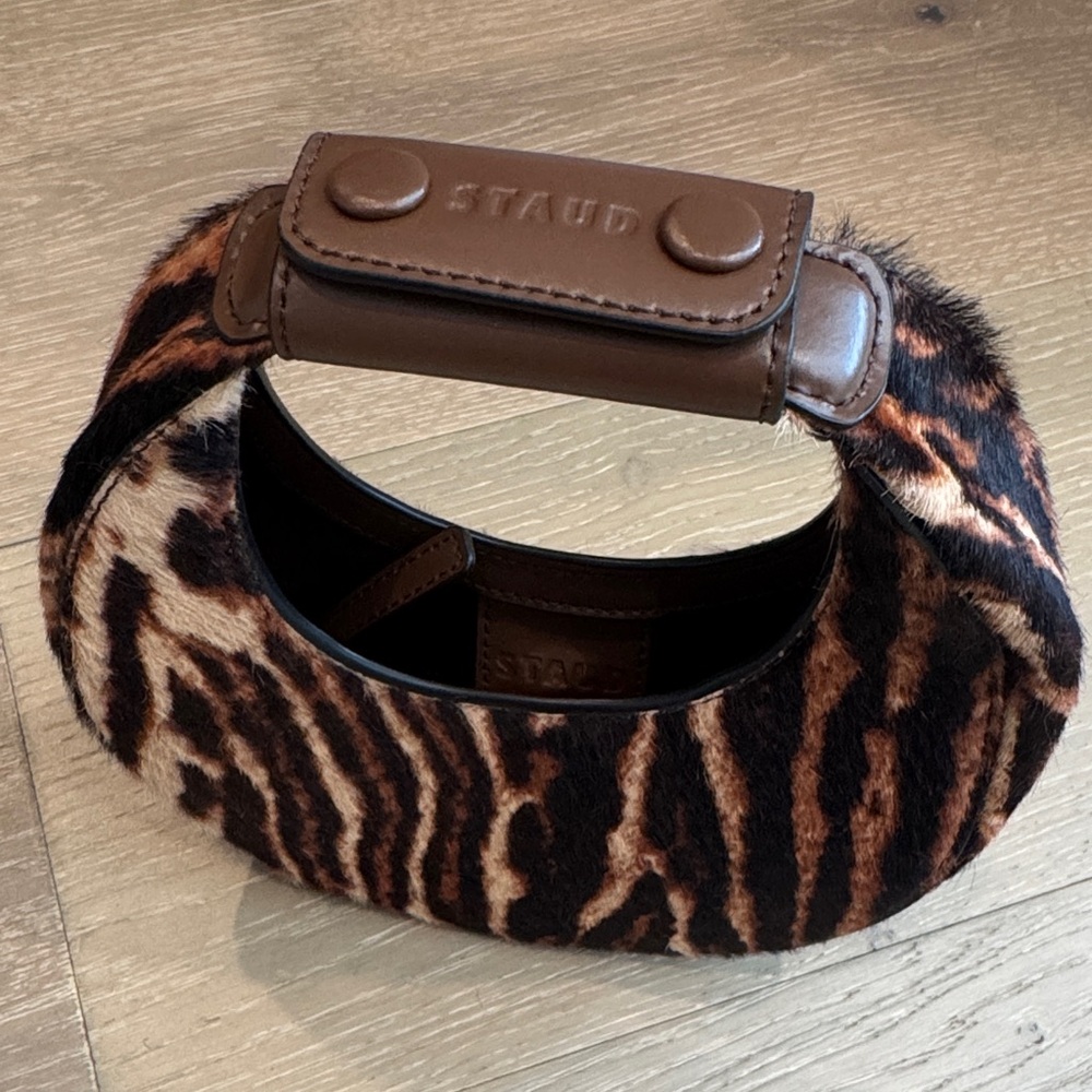 STAUD Good Night Moon calf hair clutch - Picture 2 of 3